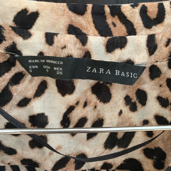 Leopard Print Zara Blouse Sz Small - Picture 3 of 8
